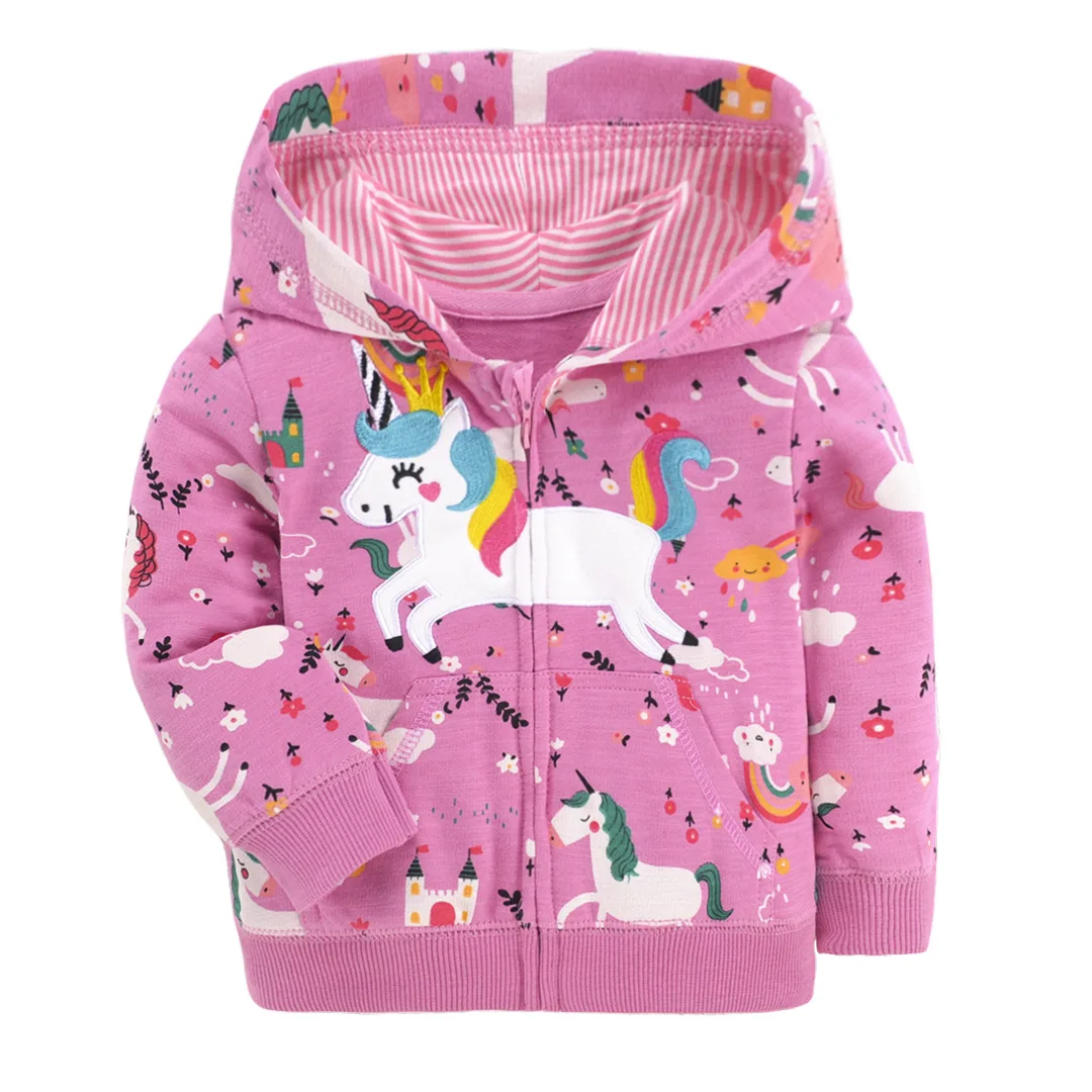 Spring & Autumn Baby Boys Girls Toddler Casual Coat Cartoon Hooded Outfits Kids Sports Cotton Clothes Zip style 9m-3y