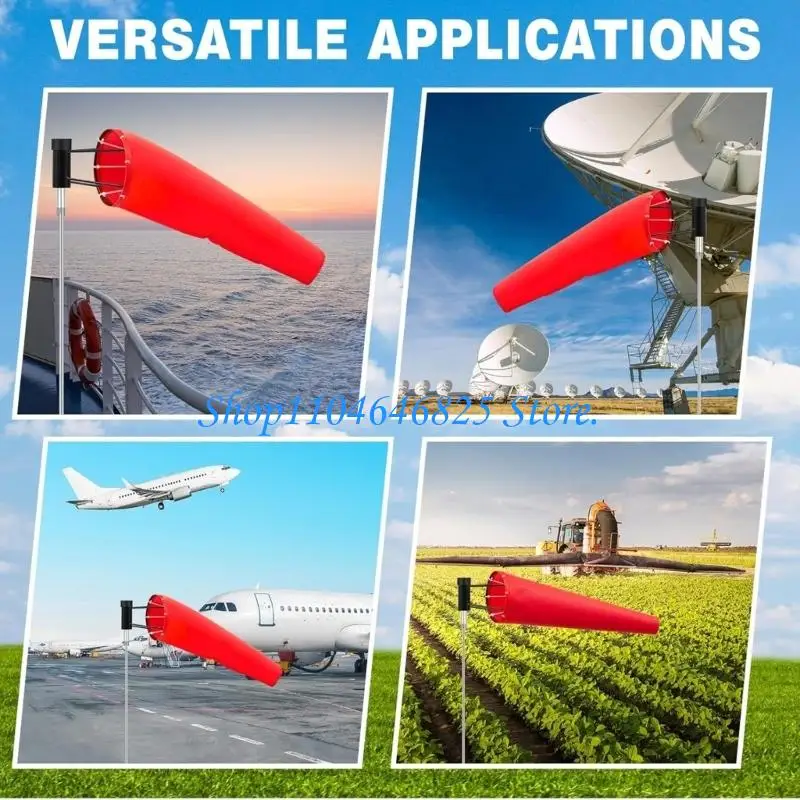 Airport Windsock Outdoor Hanging Heavy Duty Red Ripstop Wind Sock Windsocks