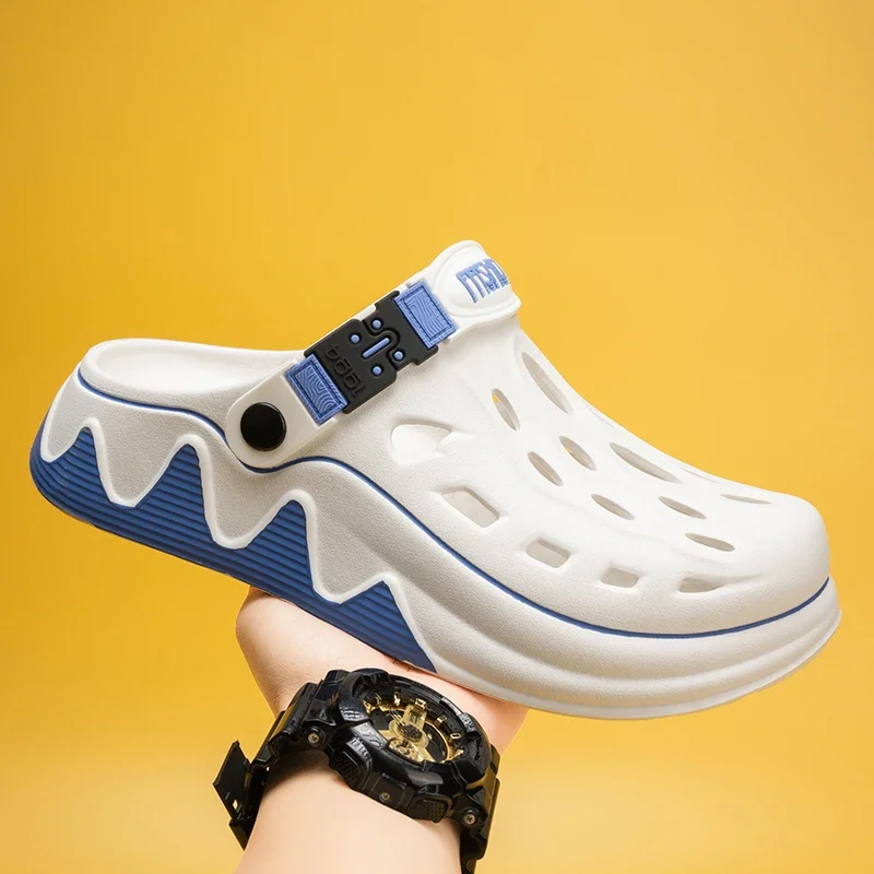 

Casual Clogs Men Summer Sandals 2025 New Design Beach Shoes Closed Toe Outdoor Slippers for Men Thick Bottom Fashion Garden Shoe