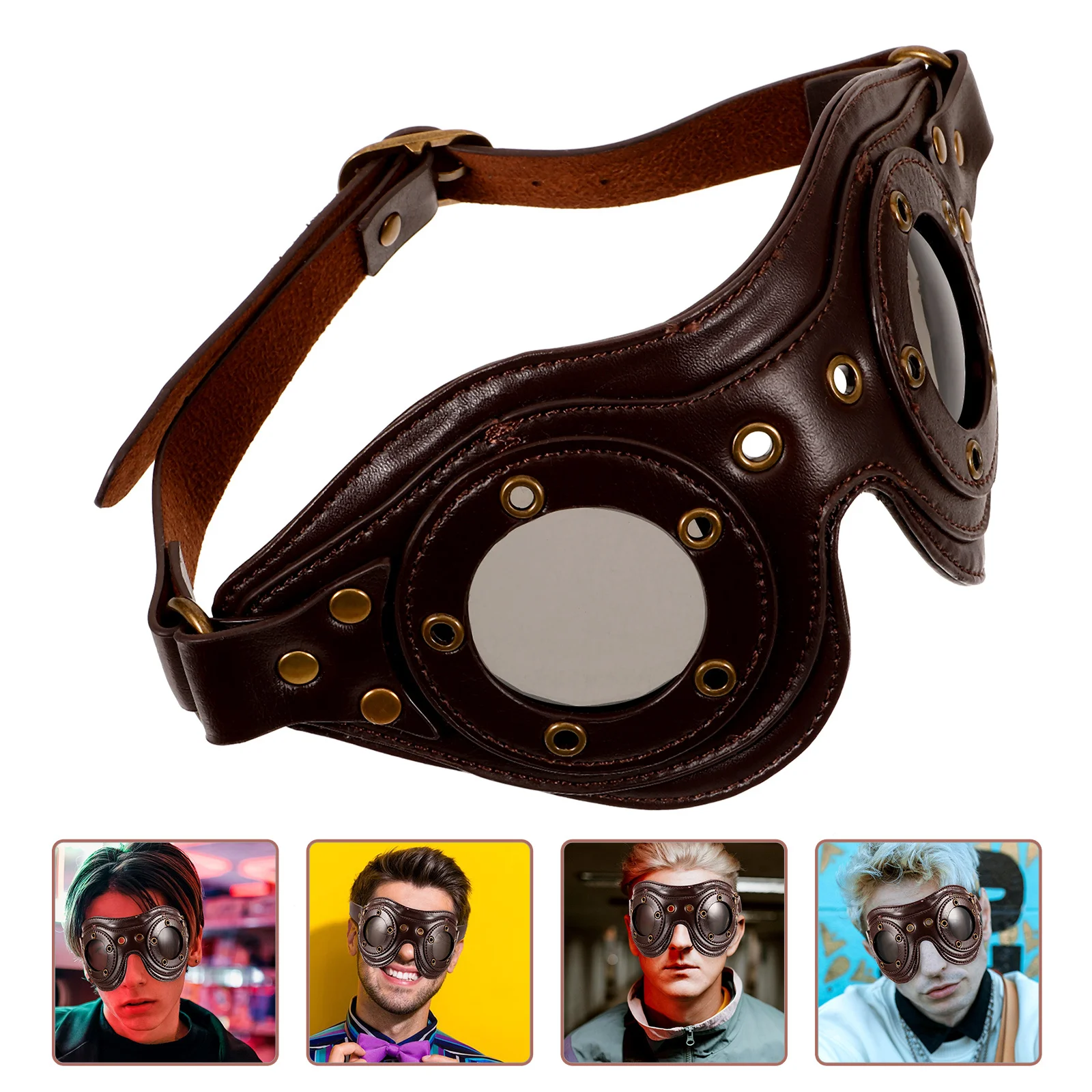 Vintage Punk-Stijl Retro Bril Voor Mannen Vrouwen Steampunk Party Festival Halloween Cosplay Prop Bril Kostuum Nieuwigheid