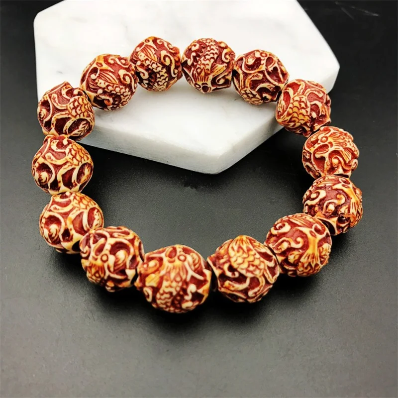 Fashion Rudraksha Beads Bracelets for Women Nature Rudraksha Bracelets Men Religious Buddha Meditation Buddhism Jewelry Amulets