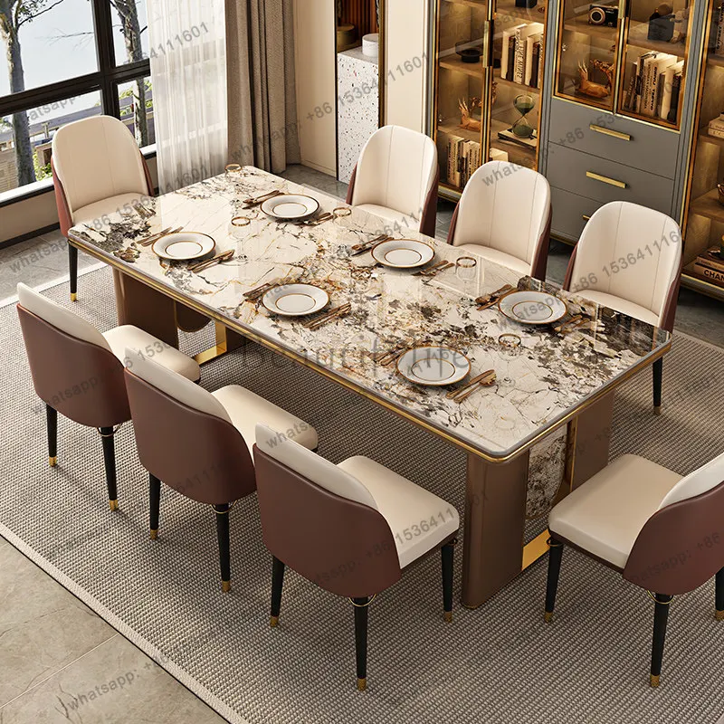 

Italian Luxury Pandora Sintered Stone Dining Table Modern Designer Rectangular Dining Table High-End Home Furniture