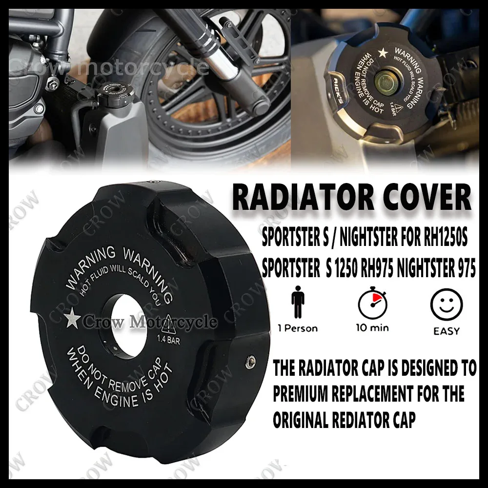 

Motorcycle Radiator Cap Water Tank Cover Mount Accessor For Sportster S / Nightster RH1250s Sportster S 1250 RH975 Nightster 975