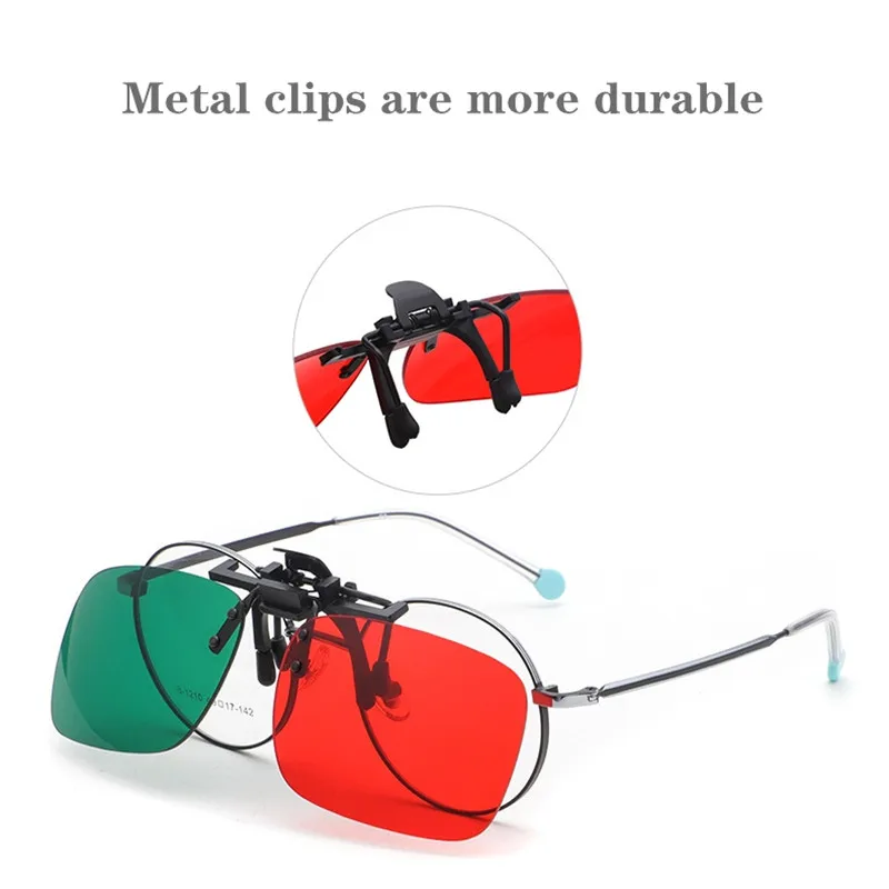 YURERSH Red Green Glasses Clip Children\'s Amblyopia Achromatism Function Training 3D Strabismus Stereo Fusion Vision Clip Y10