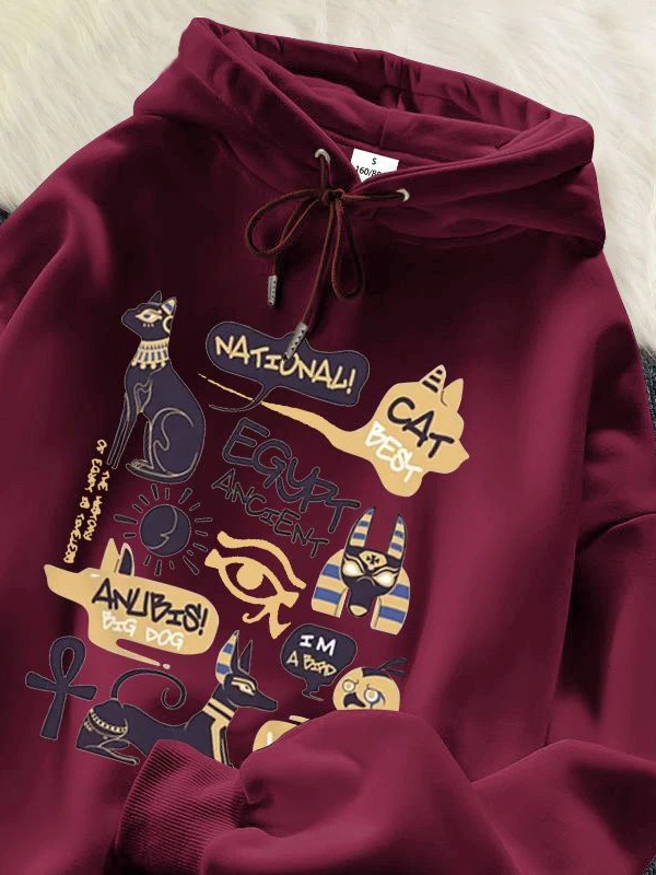 

Серебристая толстовка с меховой подкладкой, повседневная, свободного кроя, осенне-зимняя, уличная одежда, с принтом, удобная, из полиэстера и хлопка