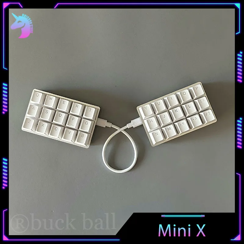 Mini X Split Keyboard Wired Keyboards Full 1u Orthogonal Inline Mechanical Keyboard Single Mode Custom Compact Pc Accessories