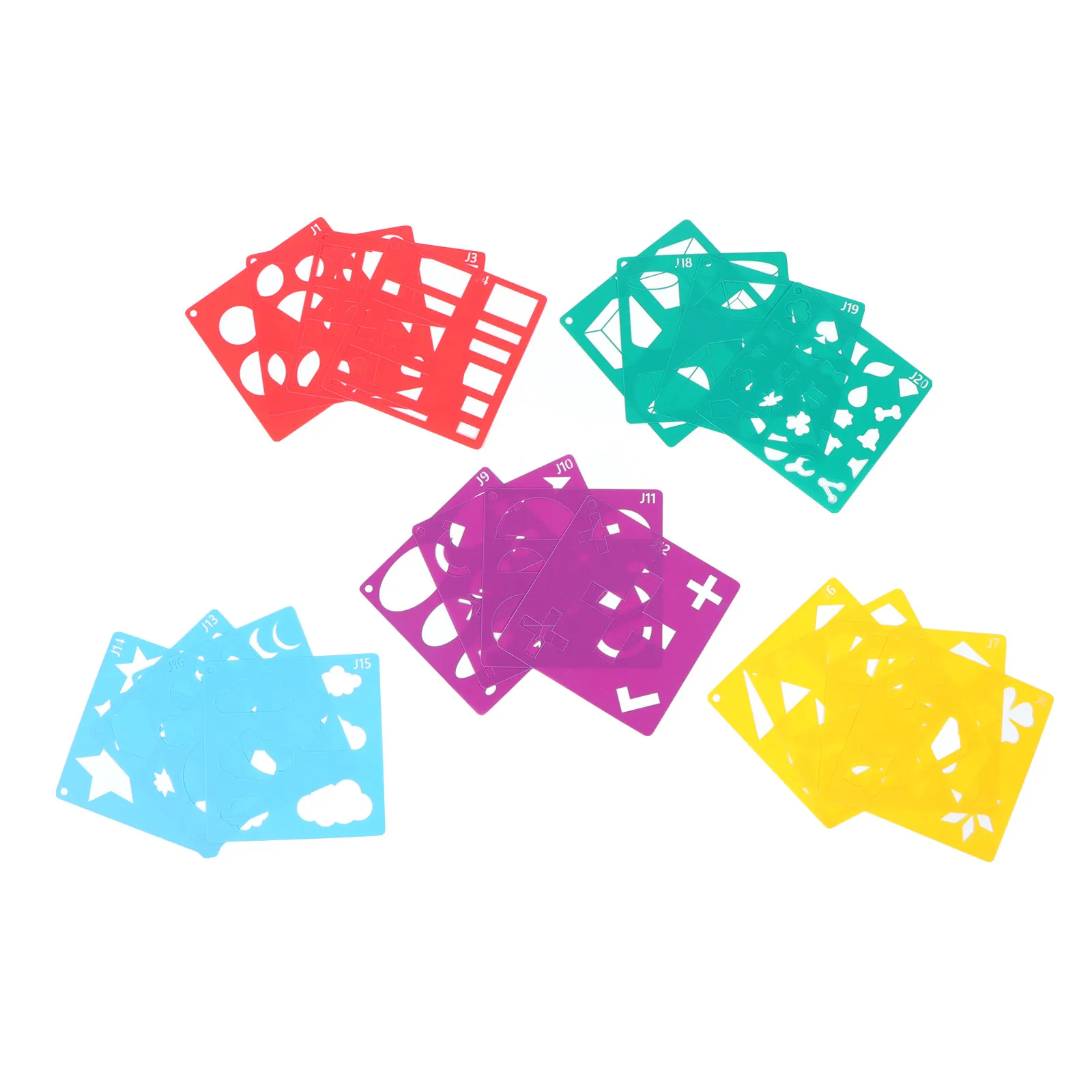 1Set Safe Non Breakable Geometrical Shape Templates for Adults Painting Spraying Tracing Drawing Art DIY Craft Projects