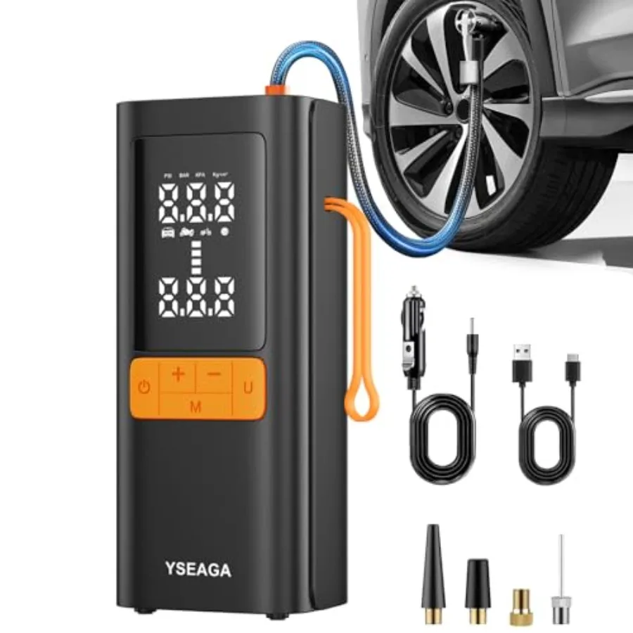 

Tire Inflator Portable Air Compressor 5X Faster 150PSI Car Tire Air Pump for Inflatables 12V DC Wireless Tire Inflator with Dig