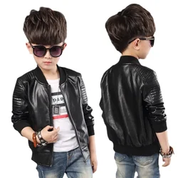 Children Clothing Spring Autumn Winter Black PU Jacket Kids Children's Leather Jackets For Girl Boys Coats Overwear Clothes