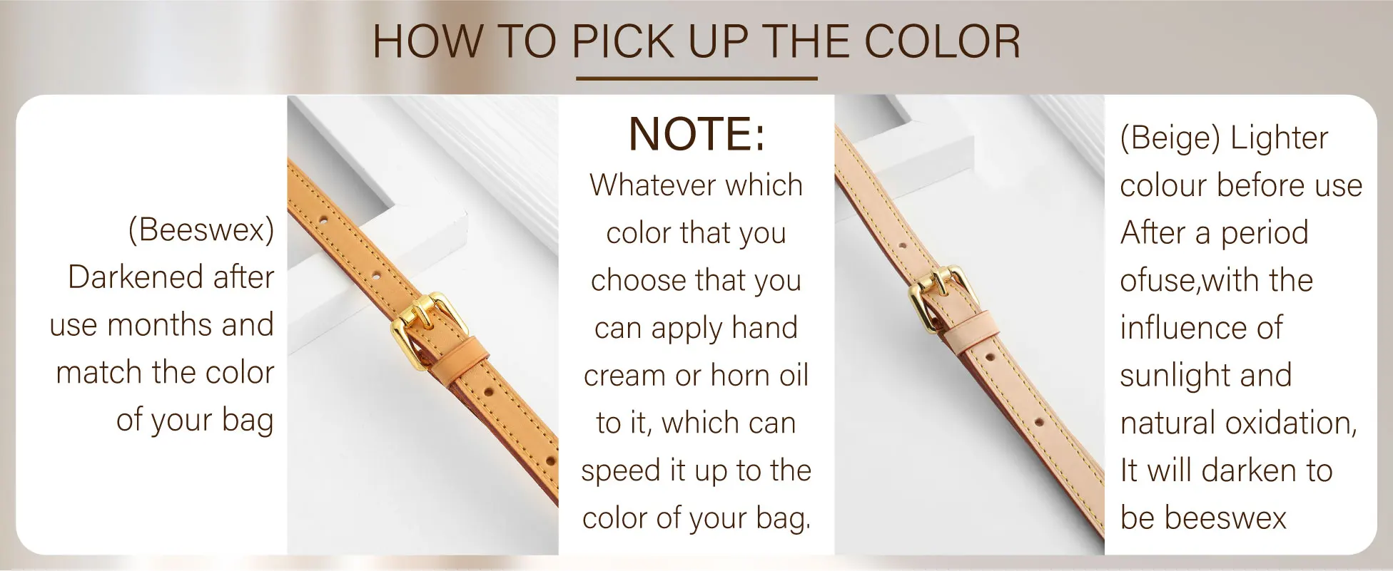 Adjustable Vachetta Leather Replacement Strap For Speedy 25 30 35 Handbag Crossbody Shoulder Strap Cowhide Bag Accessories