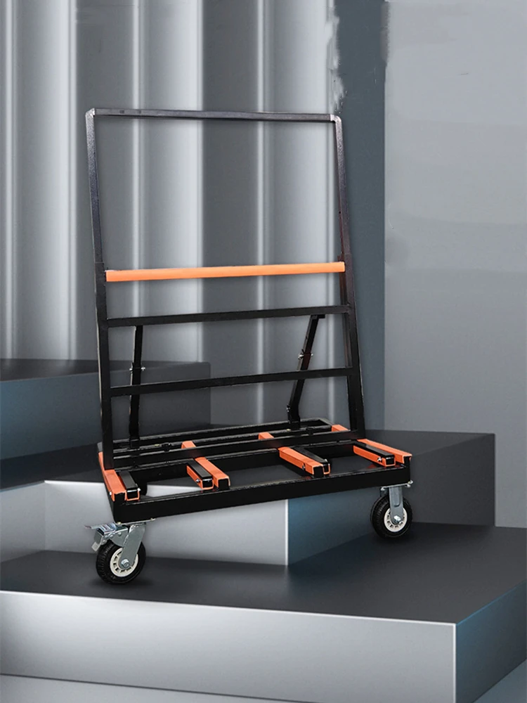 Foldable and extendable handcart for moving wooden materials