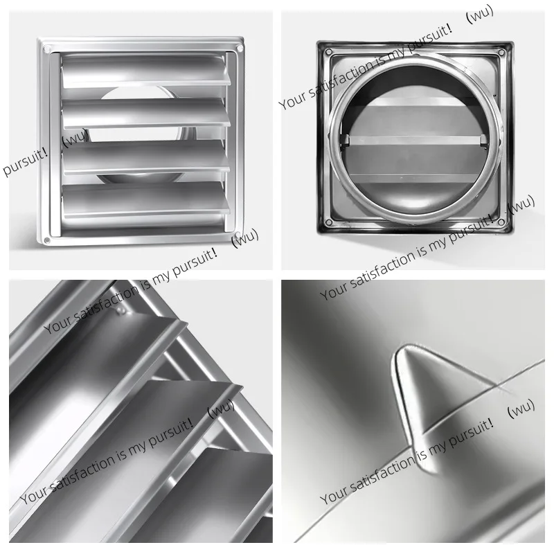304 square self-hanging louvers, external wall, rainproof, exhaust, breathable, rainproof cover, vent, stainless steel hood