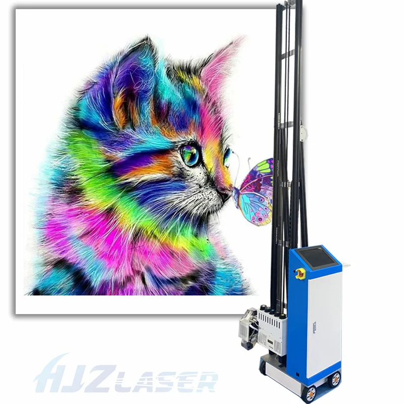 High Resolution Automatic Painting Robot Wall Drawing Machine Vertical Direct to Wall Metal 3D UV CMYK W ink