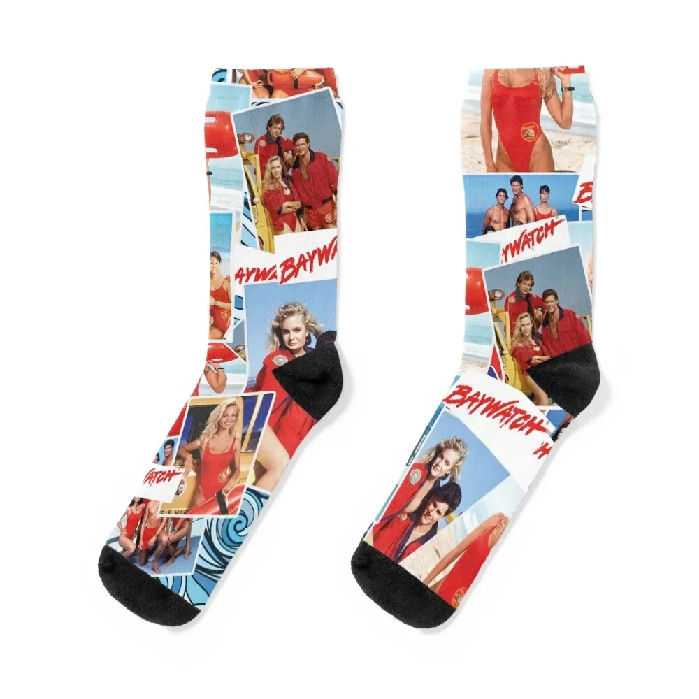 

Baywatch the lifeguards of Malibu Socks winter Wholesale floral hiking Women Socks Men's