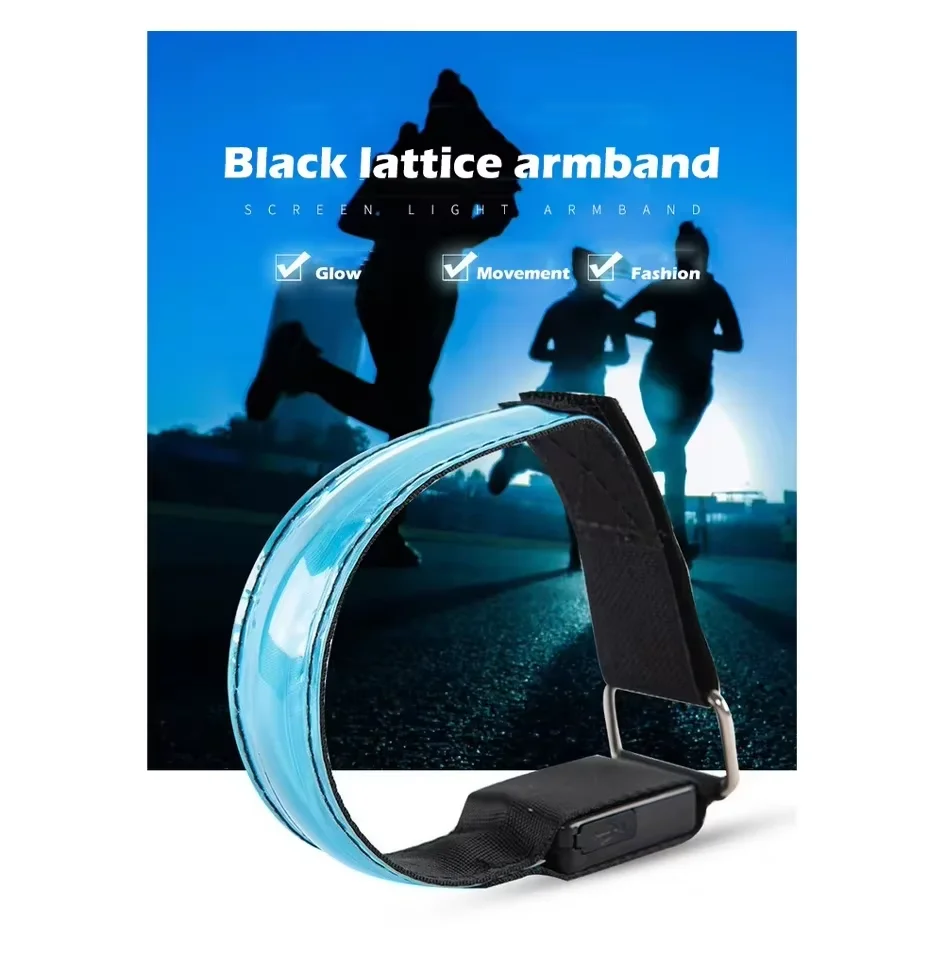 Battery LED Light Strap Wrist Slap Armband Ankle Running Riding Glow Outdoor Sports Night Running Light Safety Green Blue Red