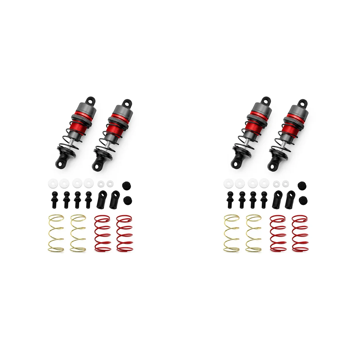 AS96-1/10 2 Pair Of Metal Hydraulic Shock Absorbers RC Remote Control Car Flat Racing Drift Car (63Mm) Red