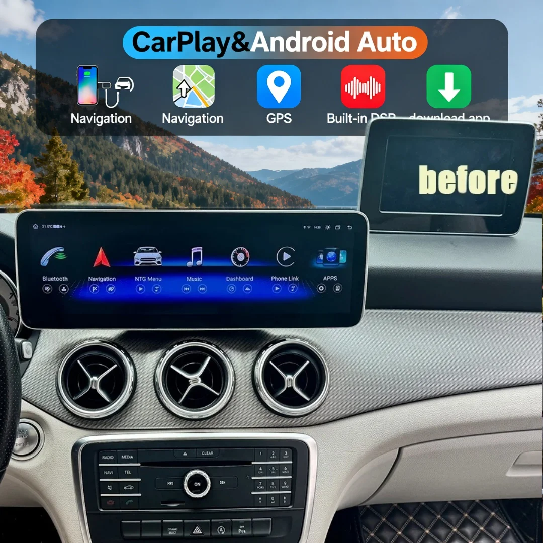 14.9 inch Car Radio Android 14 For Mercedes  Benz A B G Class GLA CLA 2011-20119 NTG 4.5 5.0 Multimedia GPS WiFi 4G Navi Carplay