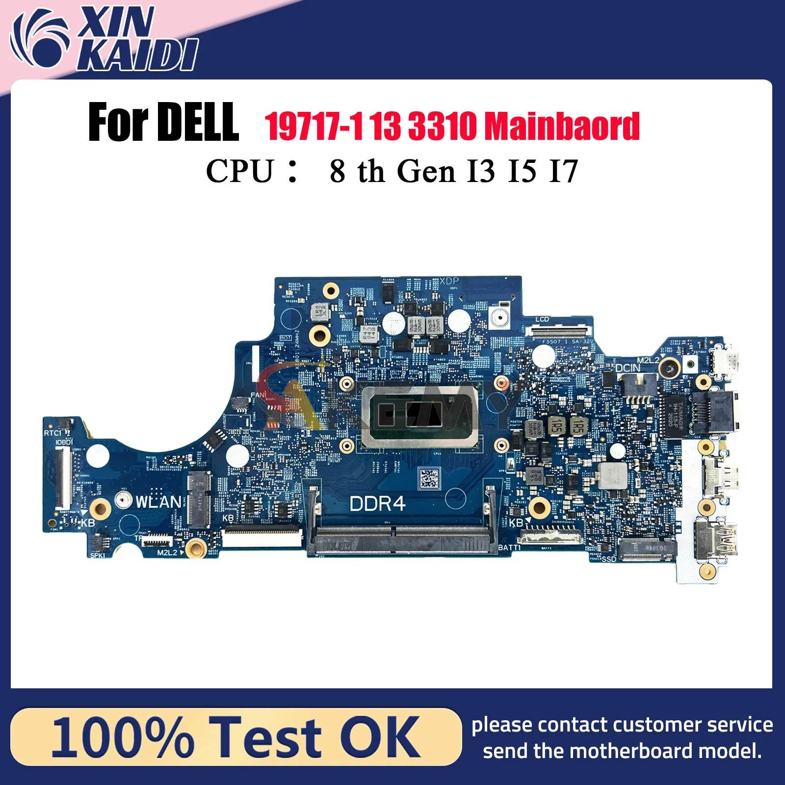

For Dell Lattude 13 3310 Laptop Motherboard 19717-1 with i3 i5 i7 CPU CN-06D915 06C776 06D967 DDR4 100% Fully Tested