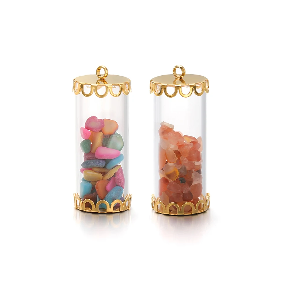 

3Pcs/Lot Wish Bottle Pendants Colorful Crushed Stone Charms for DIY Necklace Crafts Making Jewelry Supplies Birthday Gifts Bulk