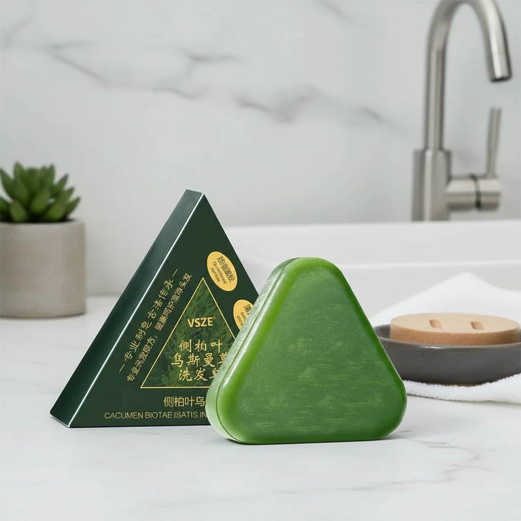 

1/2/3 шт. Натуральный шампунь-брусок с травой усмана и кипарисом для роста волос, против выпадения, укрепляющий корни, питательное очищающее мыло