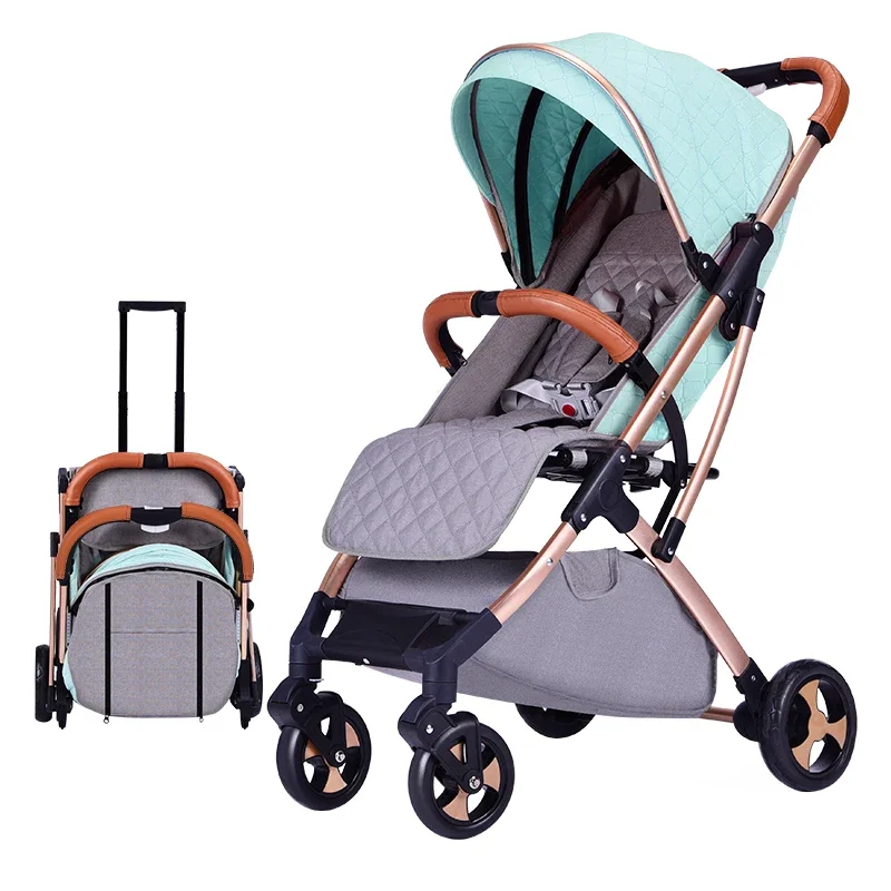 Factory cheap aluminum alloy baby buggy stroller simple folding carrier bebe pram wagon pushchair for traveling