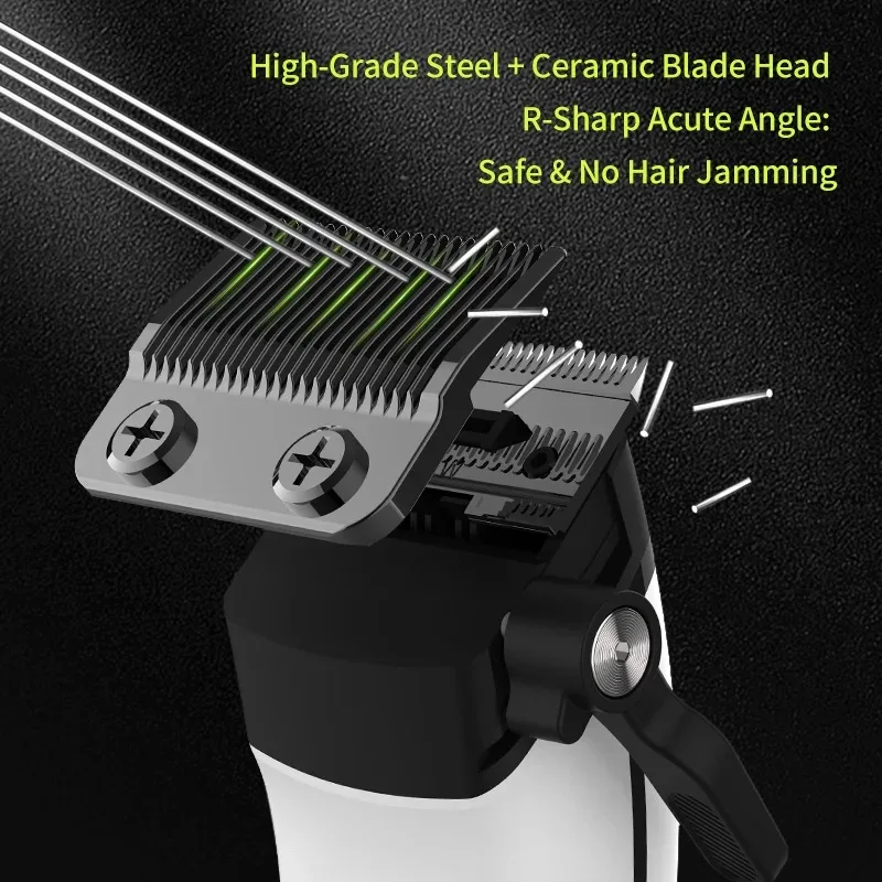 Kemei Professional Barber Hair Clipper Rechargeable Hair Trimmer Electric Hair Cutting Machine External Rotor Brushless Motor