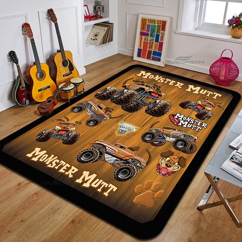 Super Monster Truck Monster Jam Decorative Carpet Children's Bedroom Floor Pad Can Customize Rug Living Room Cushion Door Pad