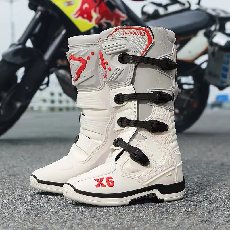 Motorcycle Waterproof Boats Off-Road Riding Mid-Calf Ankle Protective Shoes Moto Motorbike Equipment Racing Long Racing Boots