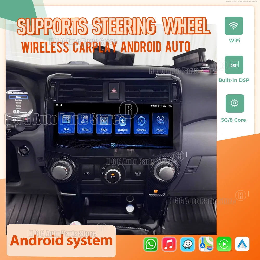 

hgg 12.3" Car Radio For Toyota 4Runner 2010 2011 2012 2013-2023 Multimedia Video Player Stereo Auto Carplay GPS Navigation Unit