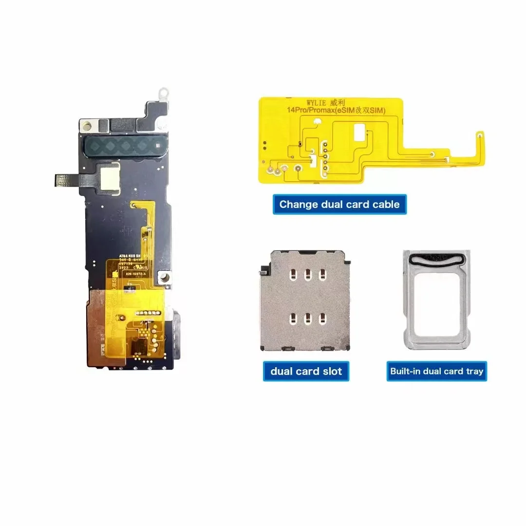 WYLIE 14 Pro Max US Version Change Dual Card Flex Cable Assembly eSIM To Dual SIM No N‮ee‬d ‮S‬ep‮ra‬ati‮no‬‎ No Damage