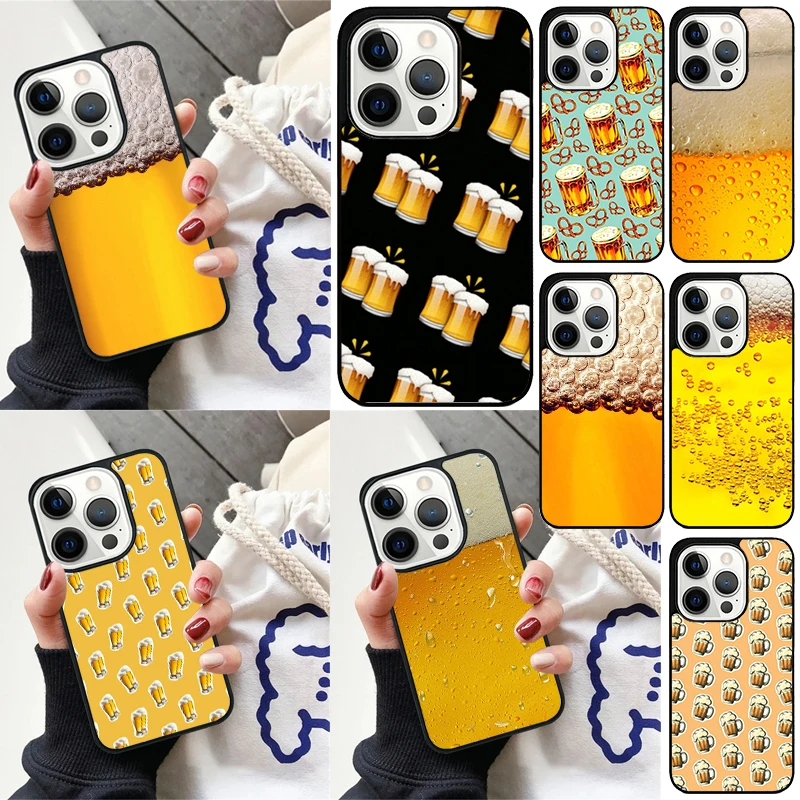 Beer Bubble Cover For iPhone 16 13 14 15 Pro Max 12 Mini 11 15 Pro Max 6 7 8 Plus Max SE 2020 Phone Case