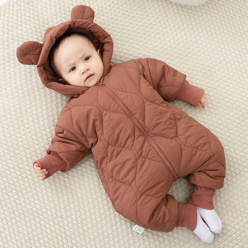 Autumn Winter Newborn Baby Onesie Fleece Thickened Baby Winter Cotton Clothes Padded Going Out Clothes Holding Clothes