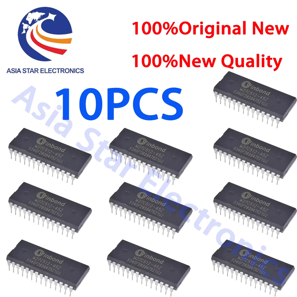 IC Chips (1piece) 100% New W27C512 W27C512-70 W27C512-45 W27C512-45Z DIP-28 IC EEPROM 512KBIT Original Integrated Circuits