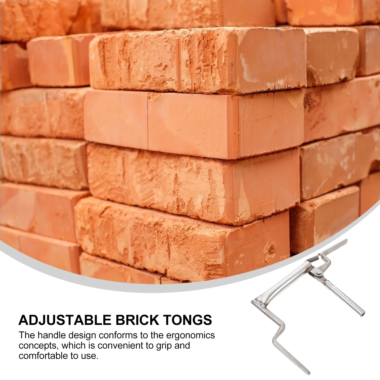 

1pc Heavy Duty Tongs Durable Lightweight Ergonomic Handle Brick Block Moving Tool Adjustable Construction Pliers Brick Carrier