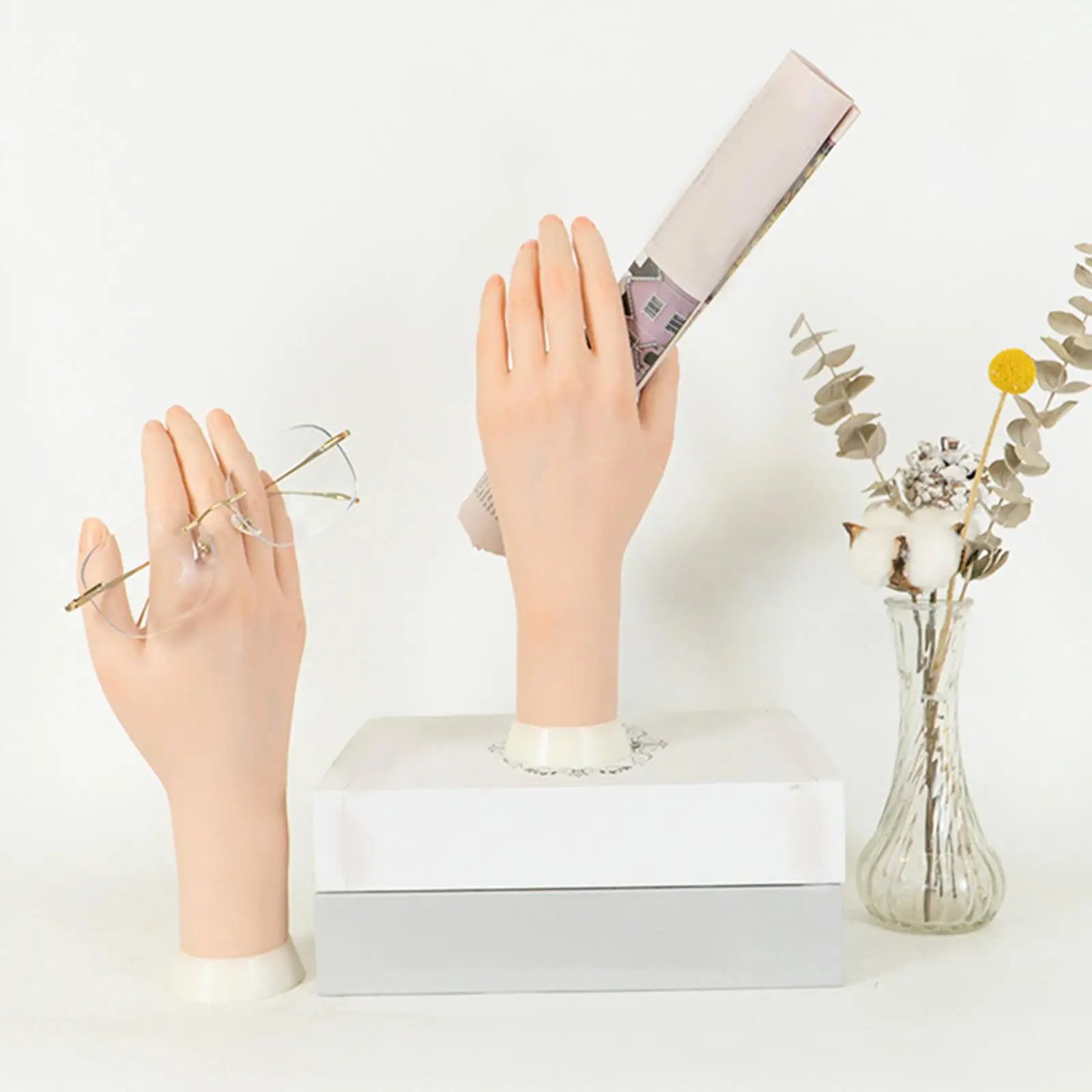Realistic Female Hand Model for Acrylic Nail Training Flexible Bendable Mannequin Display Right Left Hand for Jewelry Show