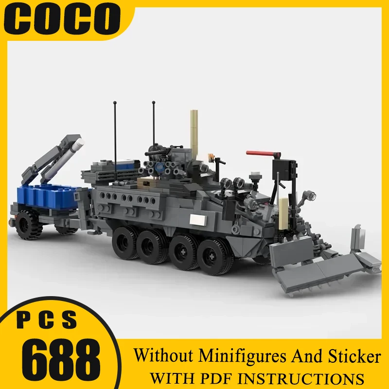 

Moc Building Bricks US Army Support Vehicle M1257A1 Engineering Car Model Technology Block Toy DIY Assembly Sets Christmas Gift
