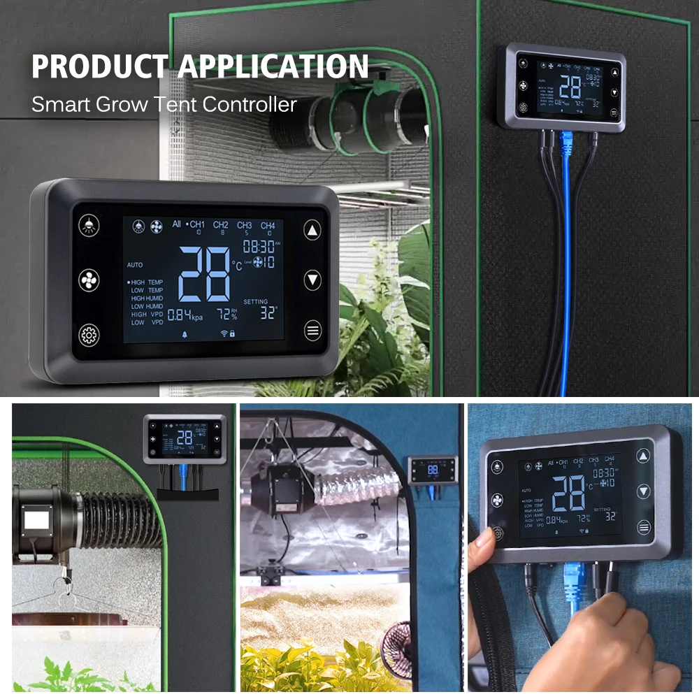 LED grow light controller Duct fan system controller One piece multi-control intelligent controller - special model for tents