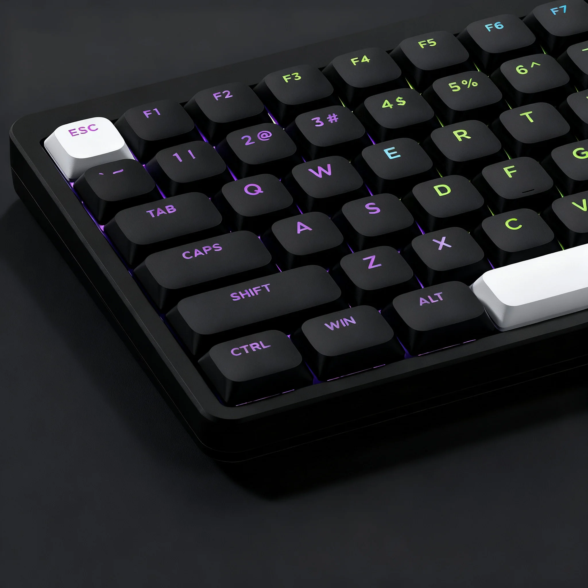 120키 로우 프로파일 탑 프린트 샤인 스루 키캡 커스텀 더블 샷 PBT 키캡 MX 스위치 기계식 키보드용