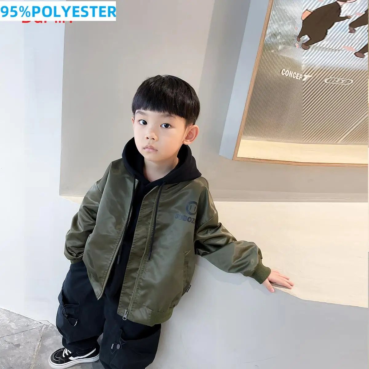 Korean Teen Boys Jackets Spring Autumn Kids Zipper  Windbreaker Coat Casual Outerwear Children Top Bomber Jacket for Baby 3-11Y