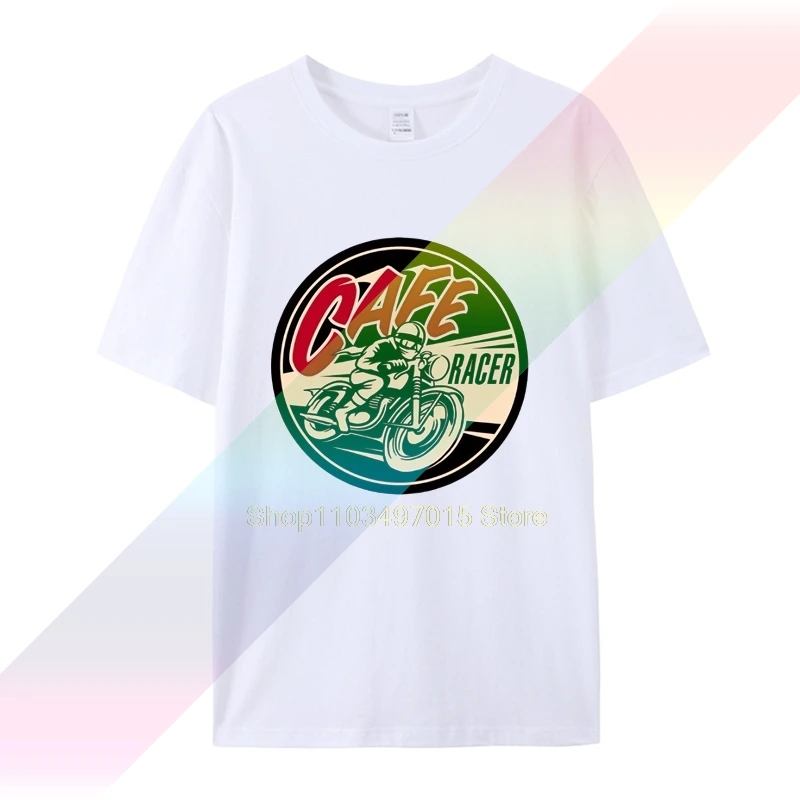 Мужская летняя футболка DILDAN 2018 с круглым вырезом, модная футболка для Кафе Racer, мужская, мотоциклетная, Байкерская, ретро, подарок, Классическая футболка