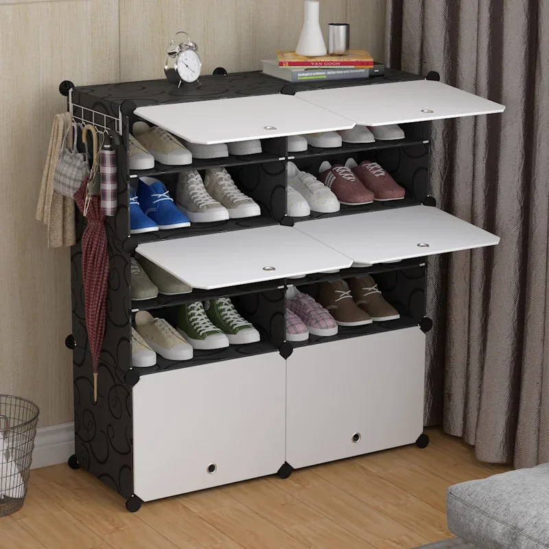 Dust-proof shoe rack Multi-layer plastic shoe cabinet Simple and modern assembly Economical household space-saving hall cabinet