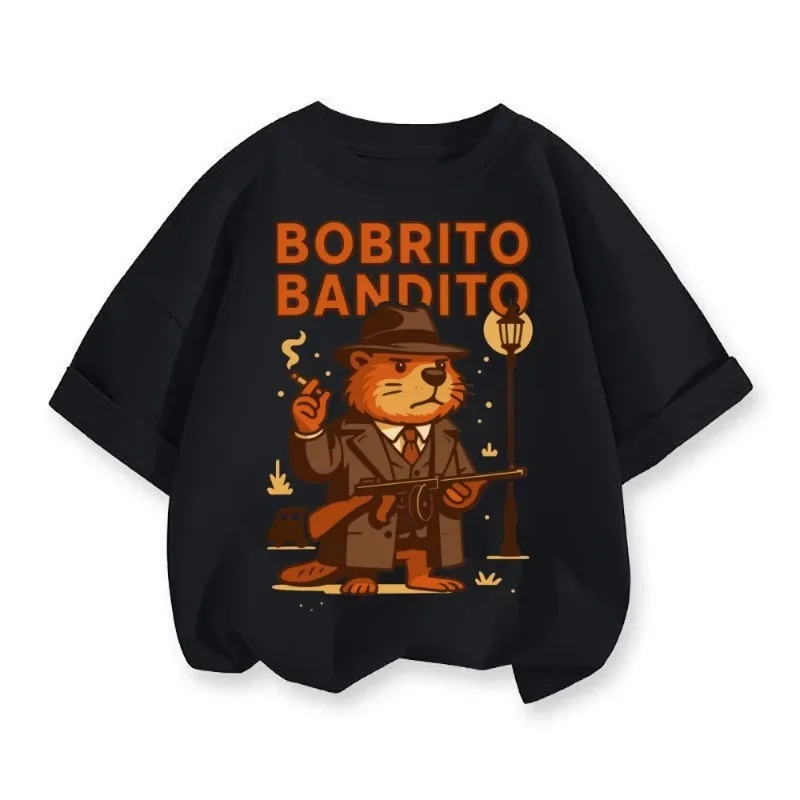 Italian Brainrot Cotton T-shirt Summer Casual Tops Kids Clothes Boys Girls Funny Meme Print Pullover Tung Tungtung Sahur Tees