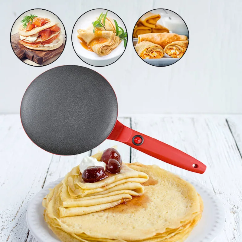 Single-Sided Heating Electric Crepe Maker Household Anti-Scald Handle Non-stick Kitchen Electric Griddle Pancake Machine