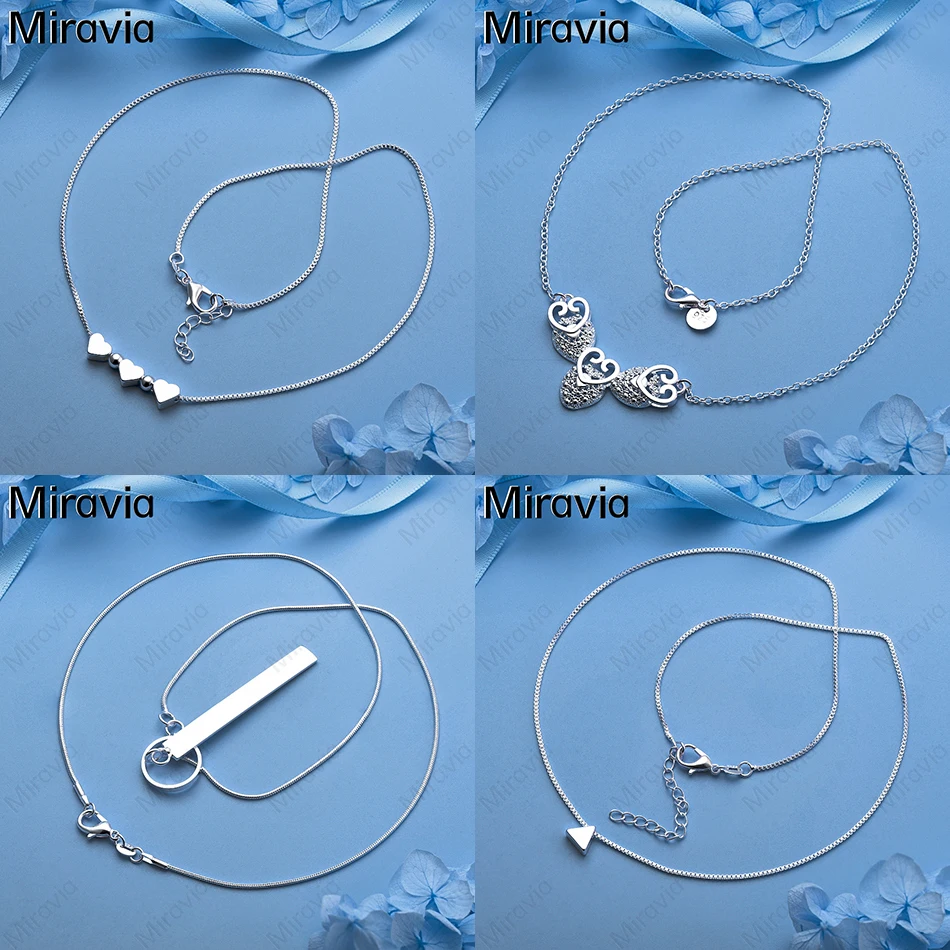 

Miravia 925 Sterling Silver Heart Drop Pendant Necklace Female Shrimp Clasp Thin Chain Necklace Cute Women Unique Party Jewelry