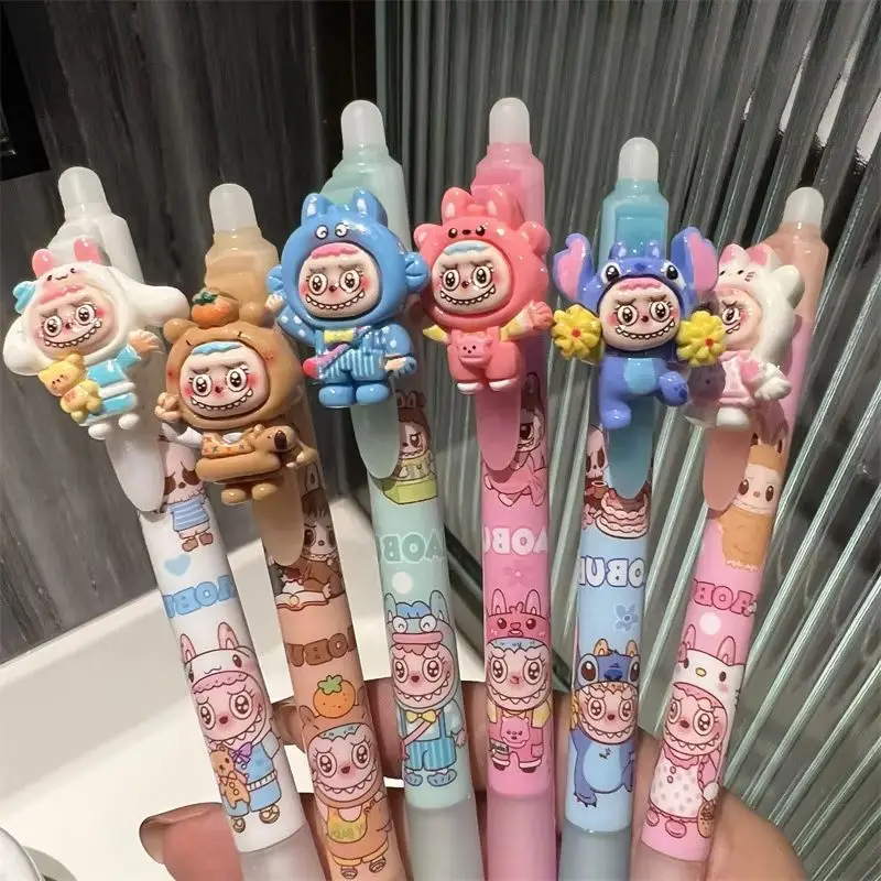 

New Pen Erasable Blue Gel Pens Cartoon 0.5mm Creative Cartoon Boys Cute Ballpoint School Writing Exam Stationery Gift