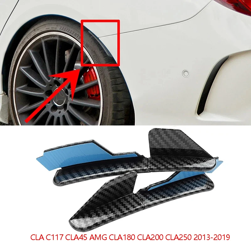 For Mercedes Benz C117 CLA45 CLA 180 200 250 AMG 2013-2019 Car Side Fender Flare Extension Wheel Eyebrow Protector Lip