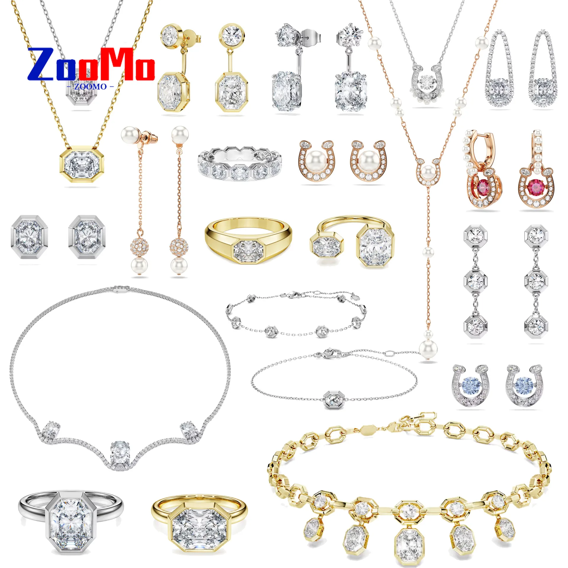 

Charms 2026 New Horseshoe Necklace Bracelet Fine Jewelry Set for Women Luxury Pearl Earrings Romantic Jewelry Gift