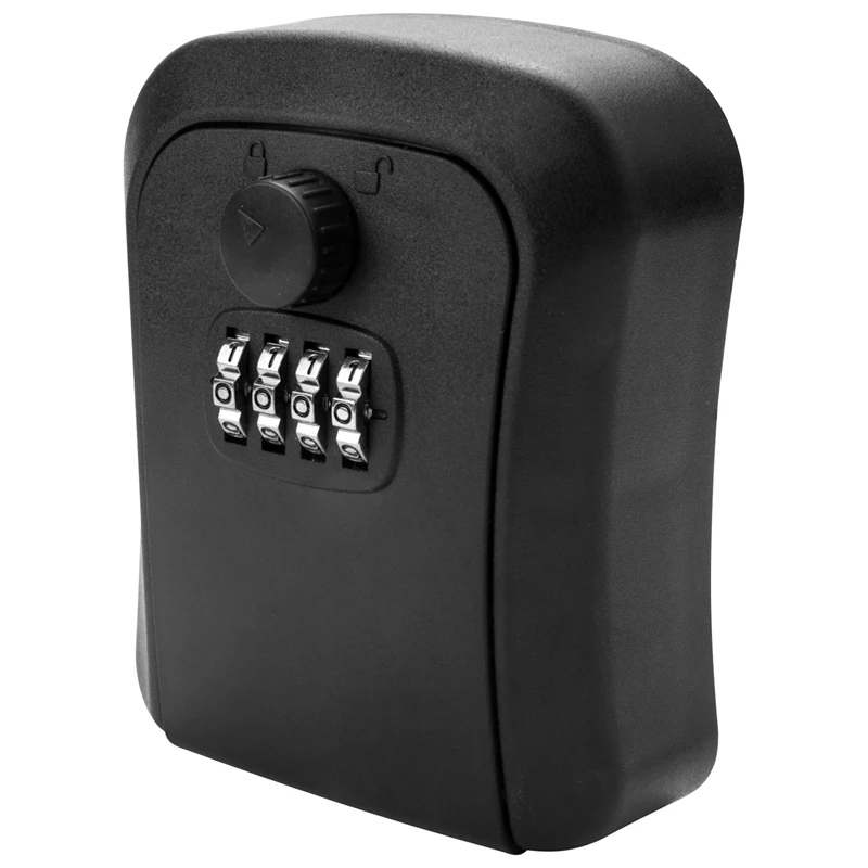 

Key Lock Box, Wall-Mounted Zinc Alloy Key Box Weatherproof 4-Digit Combination Key Storage Lock Box