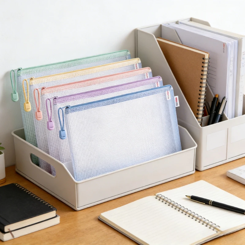 

Набор из 5 прозрачных водонепроницаемых папок-файлов формата А4 на молнии для хранения документов, для студентов, с классификацией по предметам