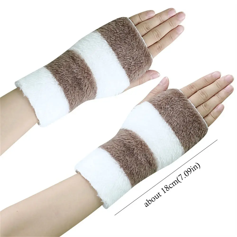 Daily Windproof Cold Proof Warm Gloves Thick Touch Screen Short Mittens Plush Gloves for Students
